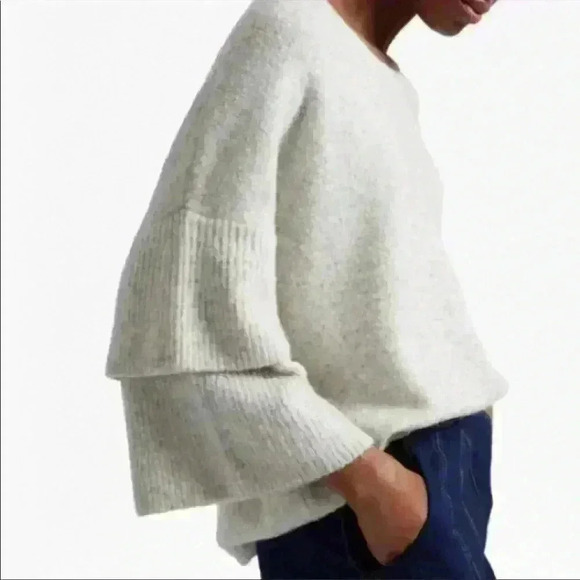 French Connection Urban Flossy Ruffle Bell Sleeve Sweater - Picture 1 of 10